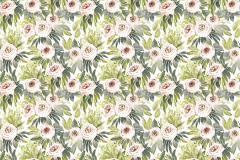 Ananada watercolor botanical pattern White Modern Wood Framed Art Print with Double Matting by Laiz Blursbyai, Rosana
