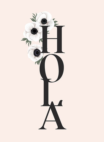 Anemone Hola III White Modern Wood Framed Art Print with Double Matting by Laiz Blursbyai, Rosana