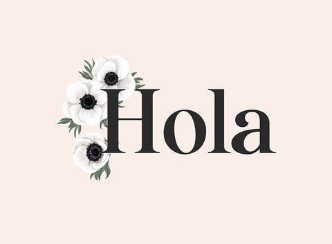 Anemone Hola I White Modern Wood Framed Art Print with Double Matting by Laiz Blursbyai, Rosana