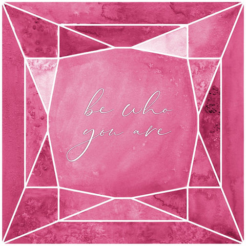 Be who you are gem raspberry pink Black Modern Wood Framed Art Print by Laiz Blursbyai, Rosana