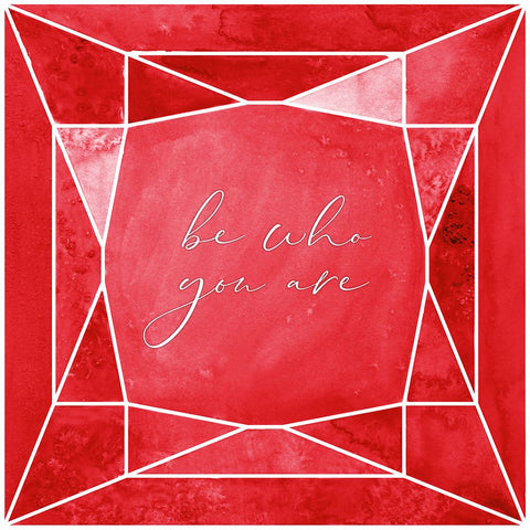 Be who you are gem ruby red White Modern Wood Framed Art Print with Double Matting by Laiz Blursbyai, Rosana