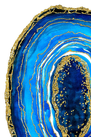 Cobalt blue geode Black Modern Wood Framed Art Print by Blursbyai, Rosana Laiz