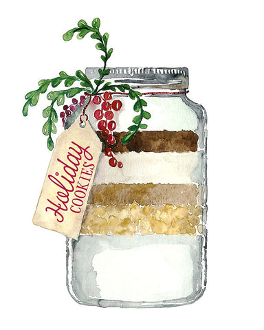 Holiday cookies in a jar Black Modern Wood Framed Art Print by Laiz Blursbyai, Rosana