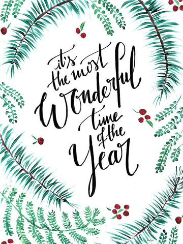 Most wonderful time of the year White Modern Wood Framed Art Print with Double Matting by Laiz Blursbyai, Rosana