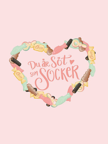 SApt som Socker Black Modern Wood Framed Art Print by Eleonora, Aminah