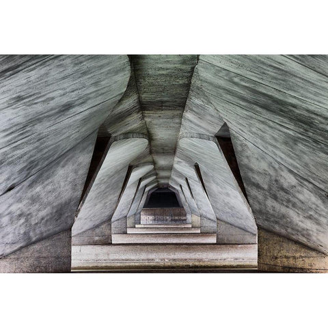 Esplanade-Bridge Gold Ornate Wood Framed Art Print with Double Matting by Fleckenstein, Martin