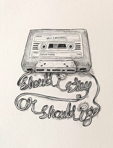 Should I stay or Should I go? Black Modern Wood Framed Art Print by Joseph, Mary