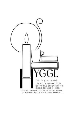 Illustrated hygge definition White Modern Wood Framed Art Print with Double Matting by Laiz Blursbyai, Rosana