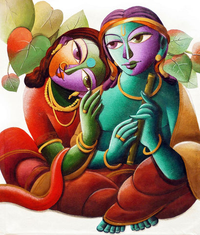 KRISHNA@16 Black Modern Wood Framed Art Print by Mukherjee, Dhananjoy