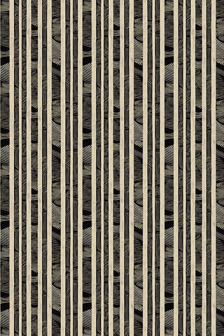 Beige Striped Pattern Black Modern Wood Framed Art Print by Treechild