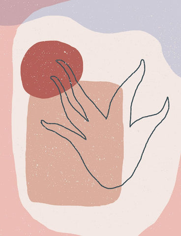 Boho Plant White Modern Wood Framed Art Print with Double Matting by Demir, Aylin