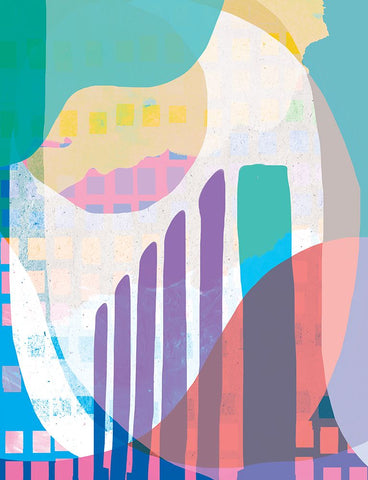 Colorful City White Modern Wood Framed Art Print with Double Matting by Demir, Aylin