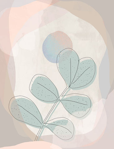 Leafy Hues White Modern Wood Framed Art Print with Double Matting by Demir, Aylin