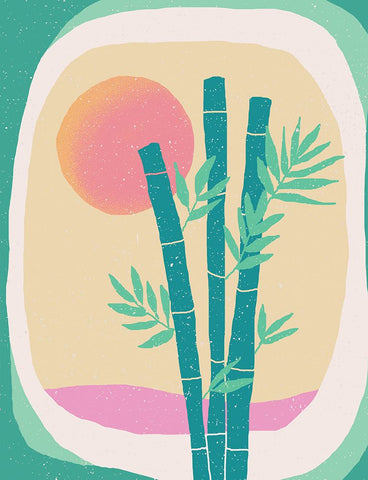 Bamboo in the Desert Black Modern Wood Framed Art Print by Demir, Aylin