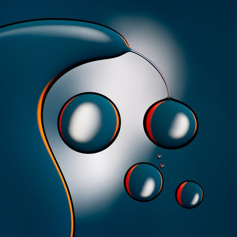 Oil and Water LD54C White Modern Wood Framed Art Print with Double Matting by Parratt, Martin