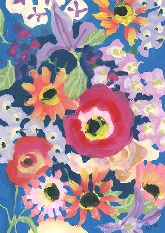 Viva MAgenta Poppy White Modern Wood Framed Art Print with Double Matting by Zwara, Ania