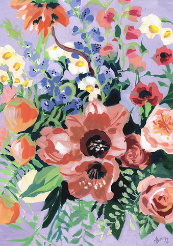 Tropical Bouqet Black Ornate Wood Framed Art Print with Double Matting by Zwara, Ania