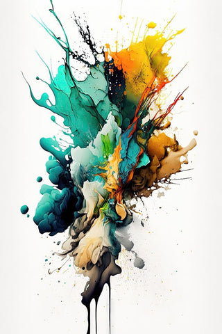 Colorful fluidity Black Modern Wood Framed Art Print by Mauro