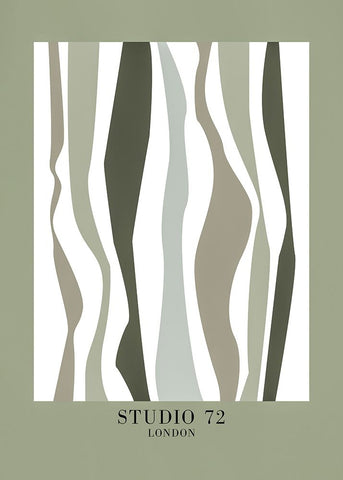 Studio 72 Green White Modern Wood Framed Art Print with Double Matting by Pictufy Studio II
