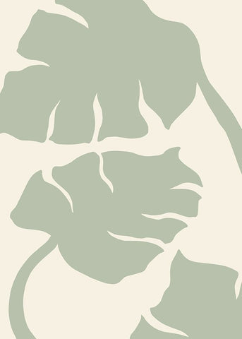 Monstera Sage Green Black Modern Wood Framed Art Print by Pictufy Studio