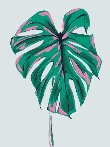 Monstera Deliciosa Light Black Modern Wood Framed Art Print by Gulina, Francesco