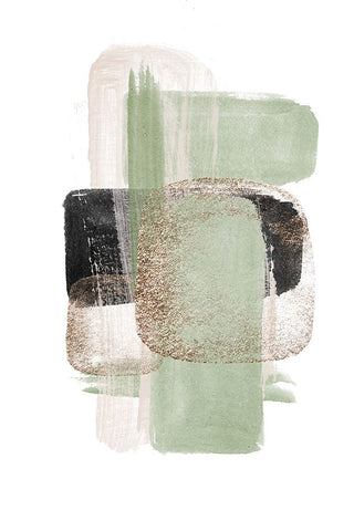 Simple Green-1 Black Modern Wood Framed Art Print by Moss, Sally Ann