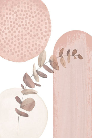 boho pink-3 White Modern Wood Framed Art Print with Double Matting by Moss, Sally Ann