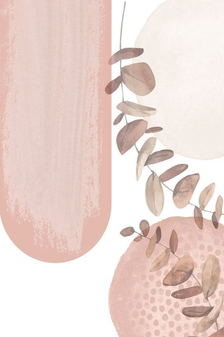 boho pink-2 White Modern Wood Framed Art Print with Double Matting by Moss, Sally Ann