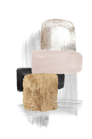 Brush Strokes-5 Black Modern Wood Framed Art Print by Moss, Sally Ann