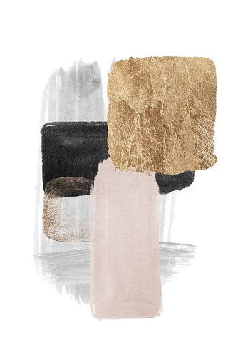 Brush Strokes-4 White Modern Wood Framed Art Print with Double Matting by Moss, Sally Ann