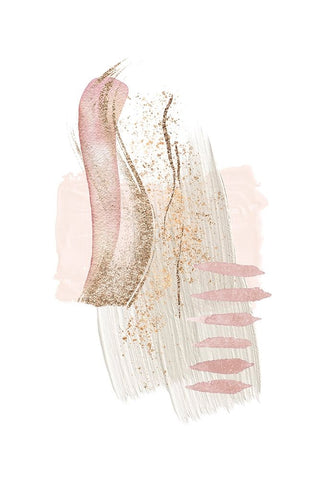 Mystical Pink Abstract-3 White Modern Wood Framed Art Print with Double Matting by Moss, Sally Ann