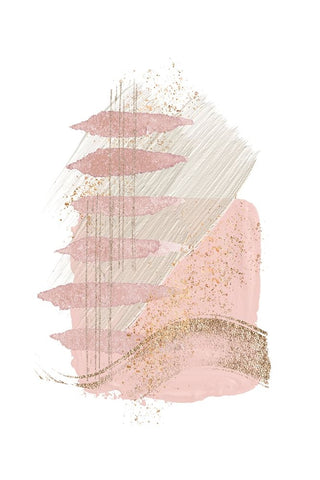 Mystical Pink Abstract-2 White Modern Wood Framed Art Print with Double Matting by Moss, Sally Ann