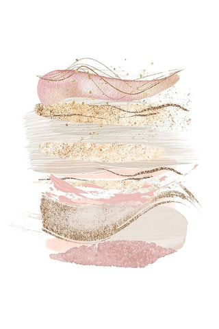 Mystical Pink Abstract-1 Black Modern Wood Framed Art Print by Moss, Sally Ann