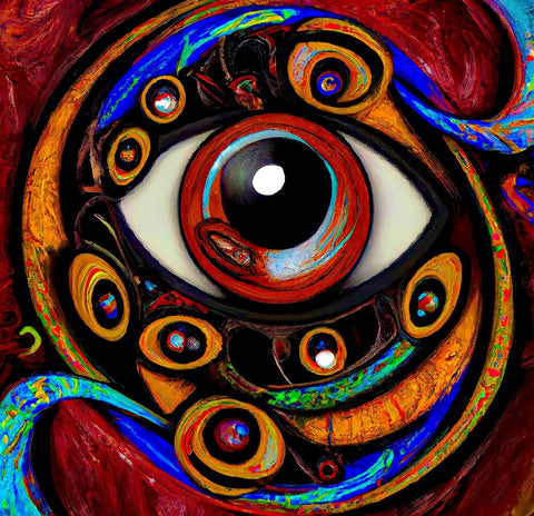 EyesX Black Modern Wood Framed Art Print by Baco, Velibor