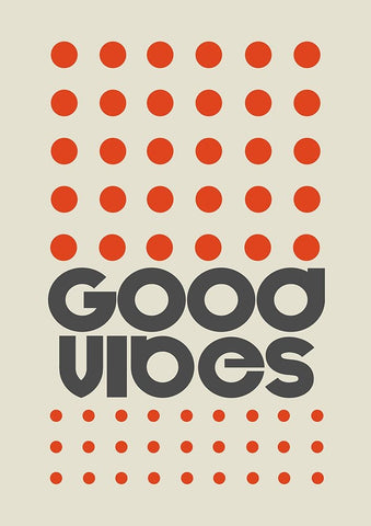 Good Vibes Orange White Modern Wood Framed Art Print with Double Matting by Collett, Frances