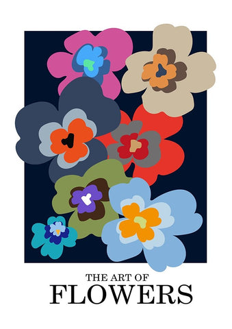 The Art Of Flowers Blue White Modern Wood Framed Art Print with Double Matting by Collett, Frances