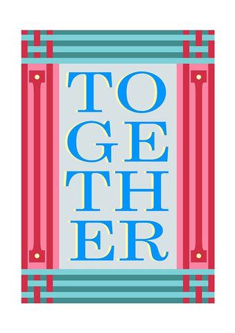 Together Blue White Modern Wood Framed Art Print with Double Matting by Collett, Frances