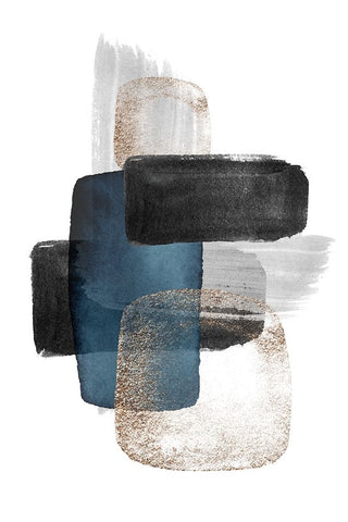 Night Blue-2 White Modern Wood Framed Art Print with Double Matting by Moss, Sally Ann