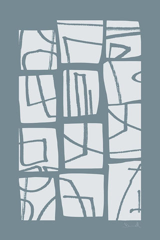Shapes and Lines White Modern Wood Framed Art Print with Double Matting by Hobday, Dan