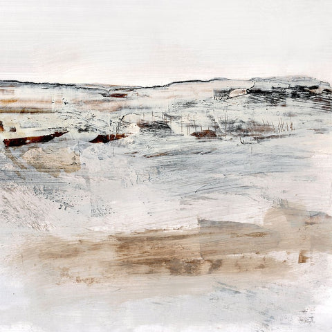 August No3 White Modern Wood Framed Art Print with Double Matting by Hobday, Dan