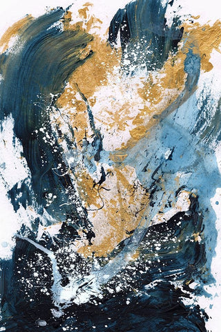 Golden Sea Black Modern Wood Framed Art Print by Hobday, Dan