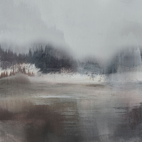 Forest Lake Black Modern Wood Framed Art Print by Hobday, Dan