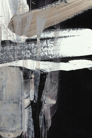 Falling Black Modern Wood Framed Art Print by Hobday, Dan