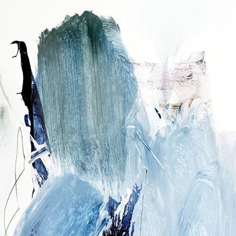 Blues Black Modern Wood Framed Art Print by Hobday, Dan