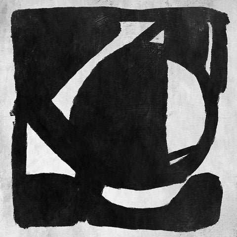 Abstract Melody No6 Black Modern Wood Framed Art Print by Hobday, Dan