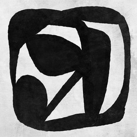 Abstract Melody Black Modern Wood Framed Art Print by Hobday, Dan