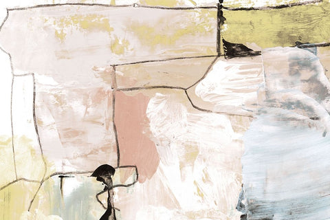 Abstract Pastels White Modern Wood Framed Art Print with Double Matting by Hobday, Dan