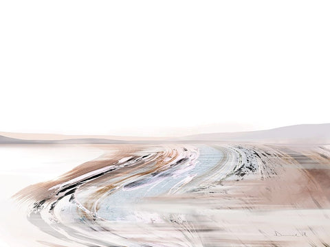 Creek White Modern Wood Framed Art Print with Double Matting by Hobday, Dan