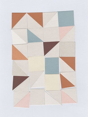 Pastel Geometrics White Modern Wood Framed Art Print with Double Matting by Hobday, Dan