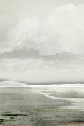 Lakes White Modern Wood Framed Art Print with Double Matting by Hobday, Dan